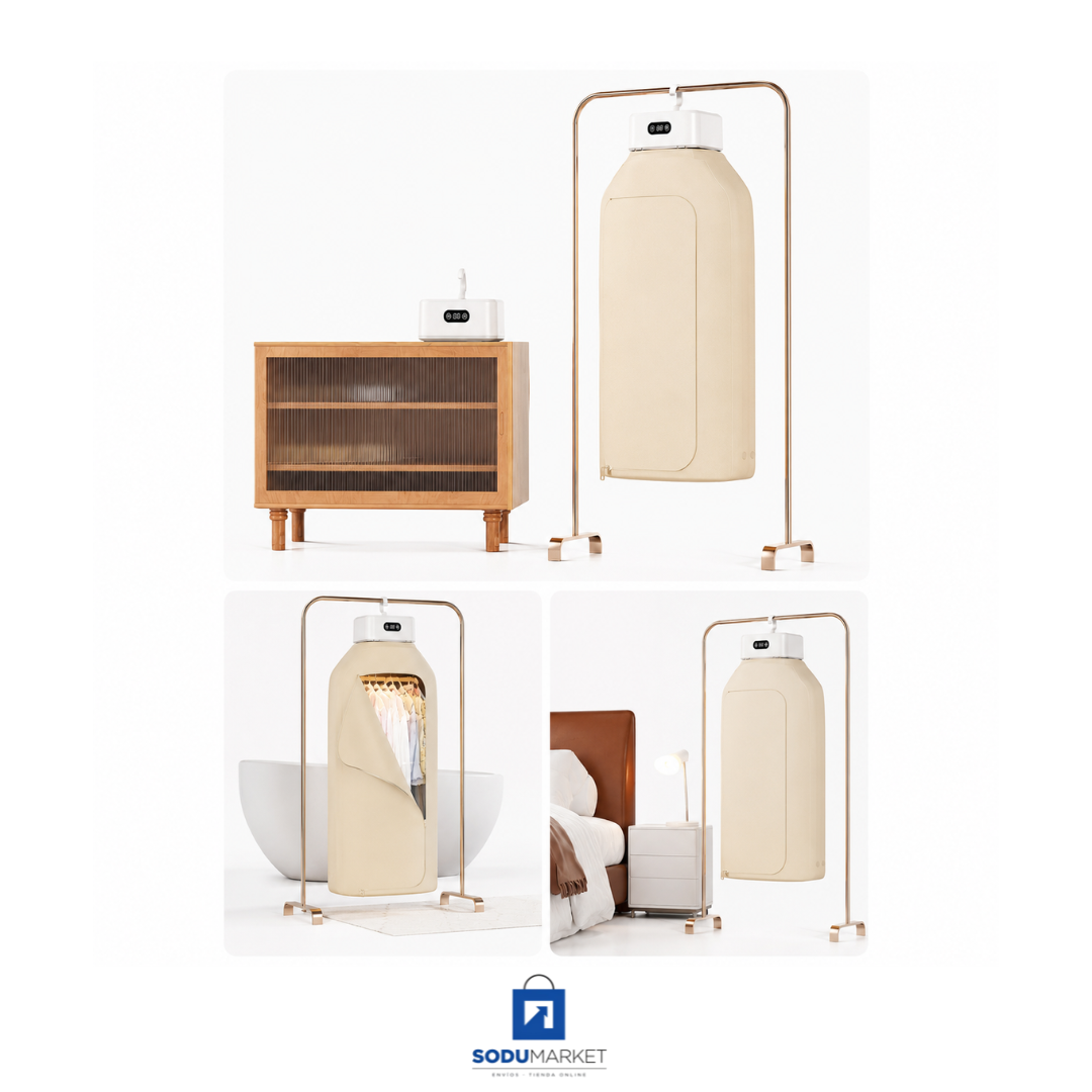 SECADOR DE ROPA PORTÁTIL ELÉCTRICA - IDEAL PARA VIAJES Y DEPARTAMENTOS