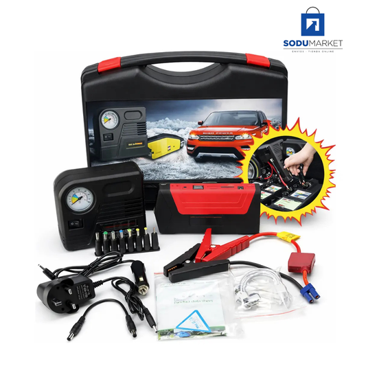 KIT DE EMERGENCIA HIGH POWER 3 EN 1 | ARRANCADOR DE BATERÍA, COMPRESOR DE AIRE Y POWER BANK PORTÁTIL