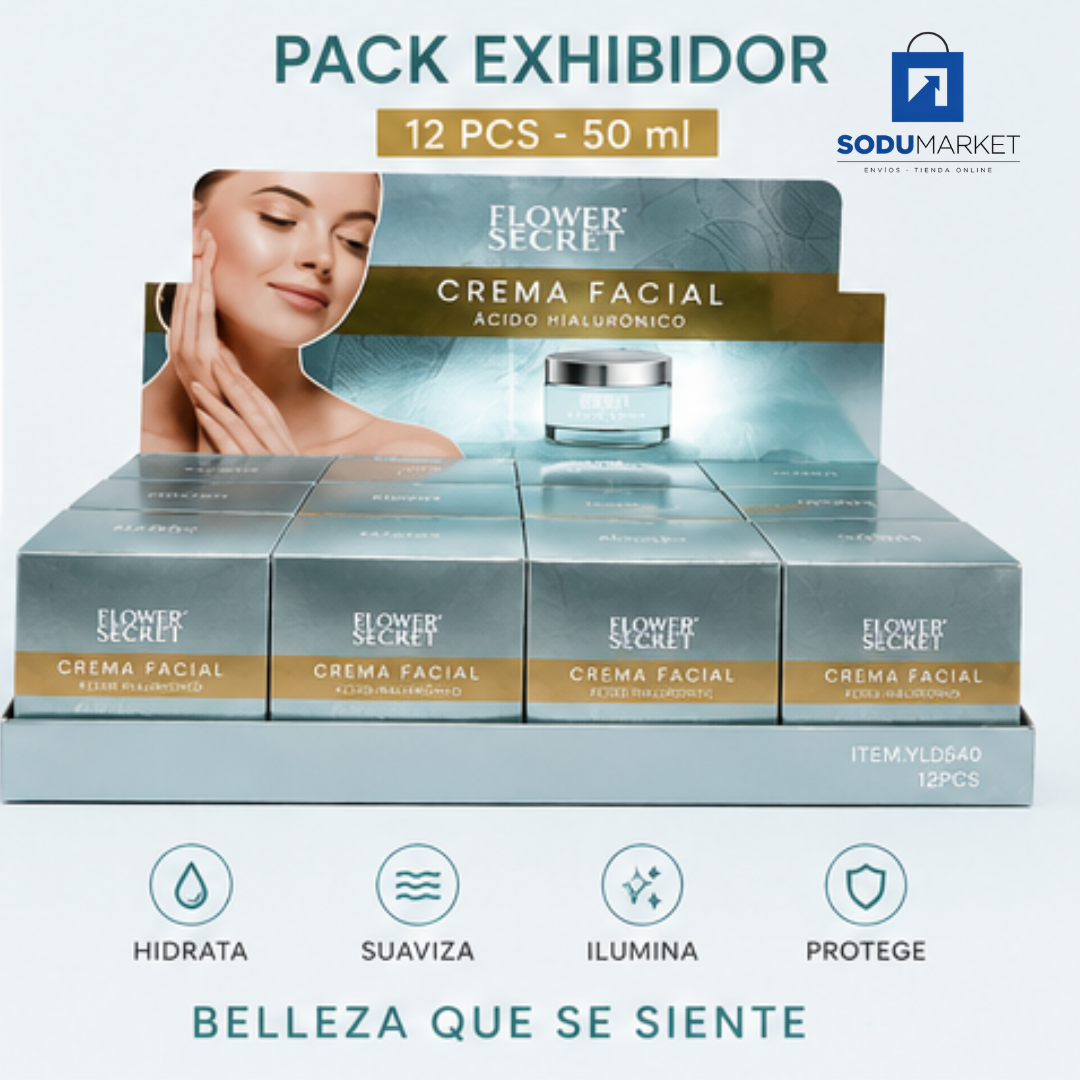 CREMA FACIAL HIDRATANTE CON ÁCIDO HIALURÓNICO 50 ML