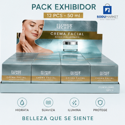 CREMA FACIAL HIDRATANTE CON ÁCIDO HIALURÓNICO 50 ML