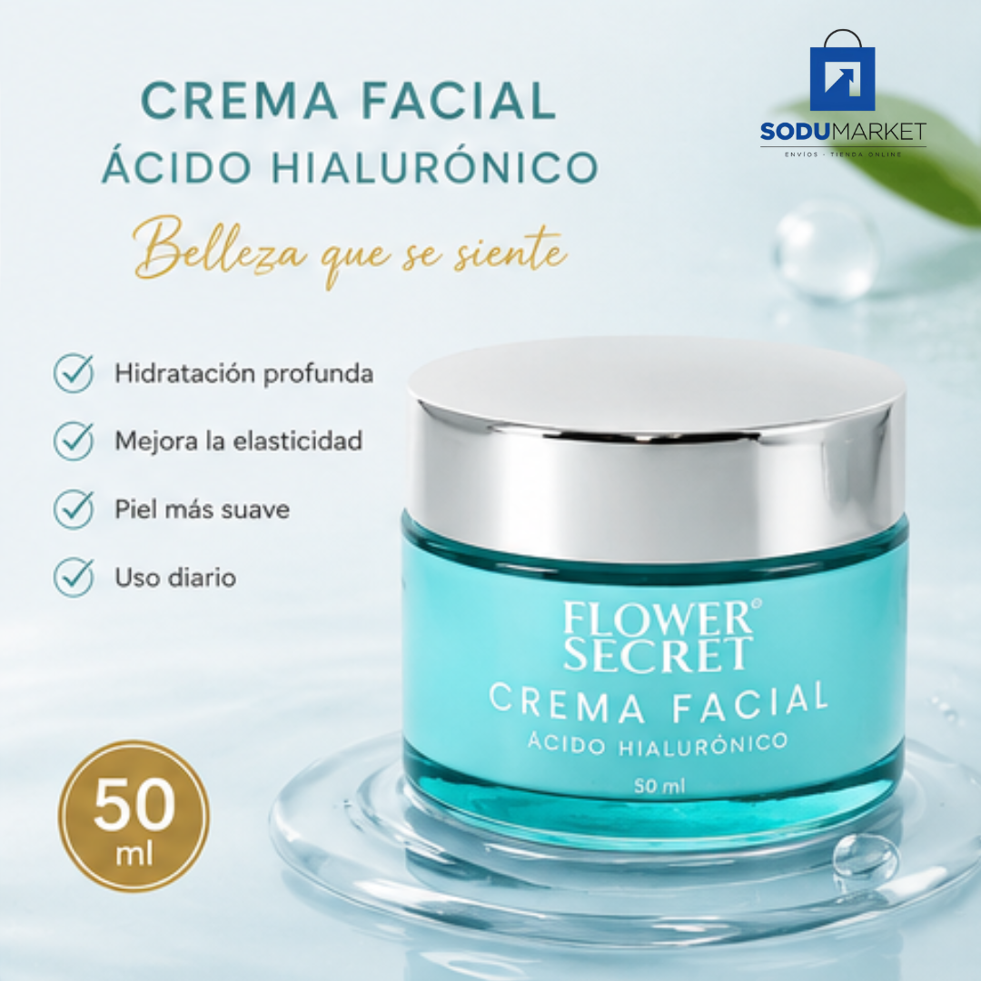 CREMA FACIAL HIDRATANTE CON ÁCIDO HIALURÓNICO 50 ML