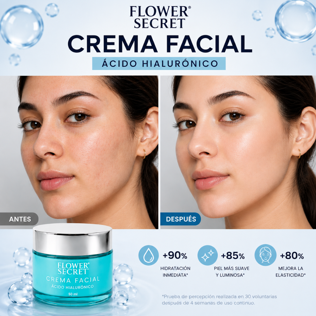 CREMA FACIAL HIDRATANTE CON ÁCIDO HIALURÓNICO 50 ML
